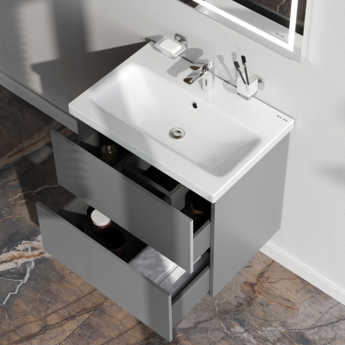 Тумба под раковину Am.Pm Gem M90FHX06022GM 60х41х54 подвесная цвет графит матовый - фото 4