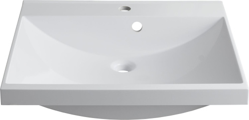 Раковина из литьевого мрамора Aquanet Нота 00281220 58х48 полувстраиваемая цвет белый 1 отверстие под смеситель - фото 5