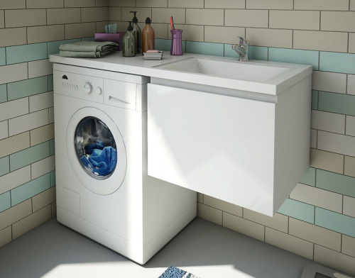 Тумба с раковиной Эстет Dallas Luxe 110 ФР-00002024 45х48х43 подвесная цвет белый - фото 5