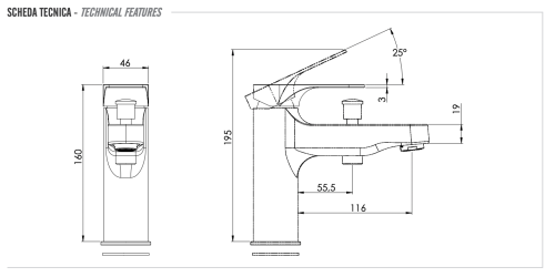 Смеситель Remer Class Line L04 на борт ванны хром - фото 2