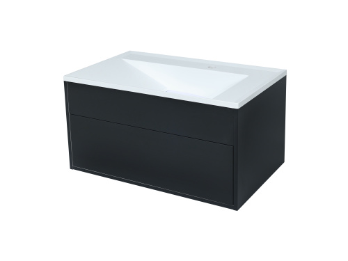 Тумба с раковиной Uperwood Lotus Premium 39340207461 80х50х44 цвет черный матовый - фото 2