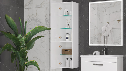 Пенал Velvex ESTEA 35х30х151 ppEST.160.233 подвесной цвет белый - фото 4