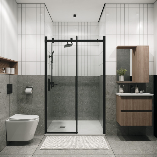 Душевая дверь Grossman Classic 100.K33.04.130.21.00 130х195 стекло прозрачное профиль черный матовый - фото 4