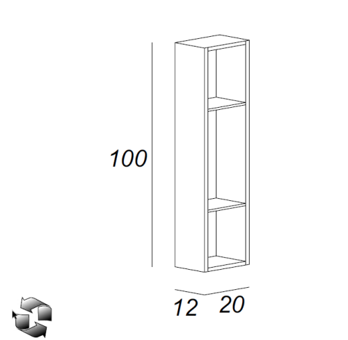 Полка Cezares 53143 20х12х100 подвесная цвет белый - фото 5