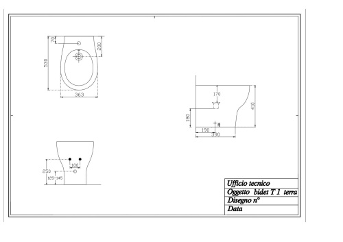 Биде Disegno Ceramica Touch1 T100600101 напольное - фото 2