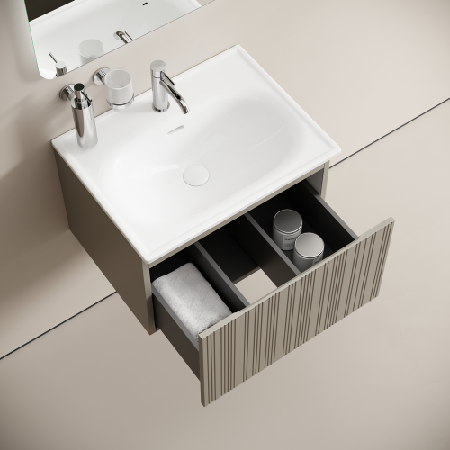 Тумба под раковину Sancos CODE CD60GP 59х45х40 подвесная цвет серый - фото 5