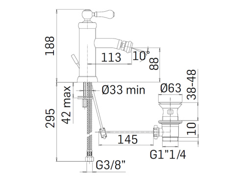 Смеситель Mamoli Country 529100000051 на биде хром/белый - фото 2