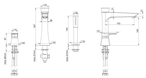 Смеситель Daniel Diva DV691CR на борт ванны хром - фото 4