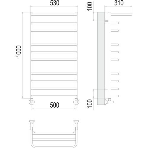 Полотенцесушитель Terminus 4670078529459 53х100 водяной хром - фото 3
