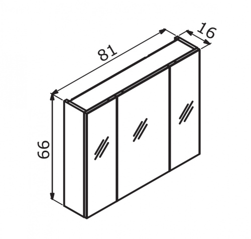 Зеркало-шкаф Orka Likya 3001088 81х16х66 подвесной цвет антрацит матовый - фото 5
