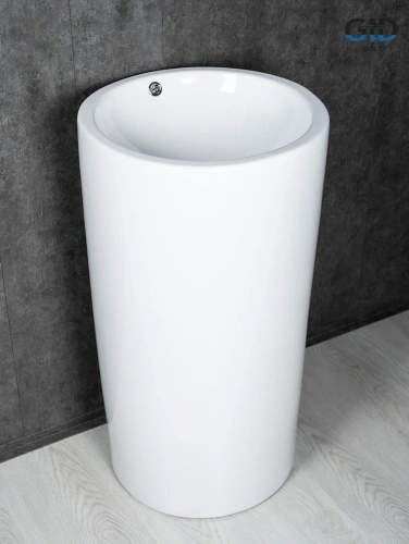Раковина керамическая Gid Autonomo 81107 46х46 напольная цвет белый без отверстий под смеситель - фото 2