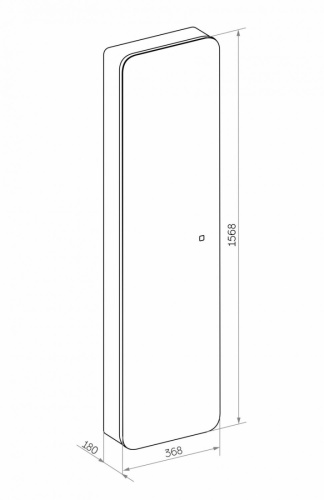 Зеркало-шкаф Art&Max LECCE AM-Lec-360-1560-1D-DS-F-Nero 37х18х157 подвесной цвет черный матовый - фото 4