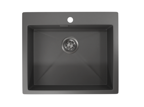 Кухонная мойка Granula 5951, ГРАФИТ МАТОВЫЙ 59х51 цвет графит матовый поверхность матовая - фото 3