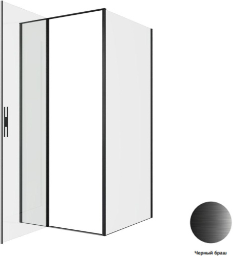Душевой уголок Allen Brau Priority 3.31030.BBA + 3.31048.BBA 100х100 стекло прозрачное профиль черный без поддона - фото 3