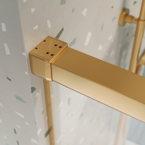 Душевая шторка на ванну Cezares TANDEM-SOFT TANDEM-SOFT-VF-2-180/145-C-BORO-IV 180х145 стекло прозрачное профиль золото брашированное ориентация универсальная - фото 5