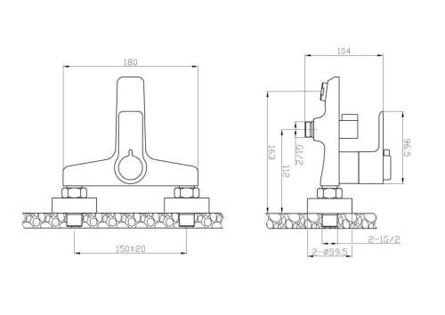 Смеситель BelBagno ANCONA ANCONA-VASM-CRM настенный хром с термостатом - фото 2