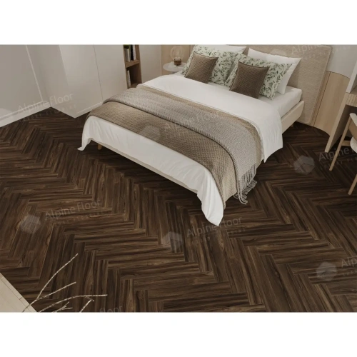 Ламинат Alpine Floor Herringbone 12 LF105-13 Орех Сицилия толщина 1.2 см 34 класс 600х100 - фото 2