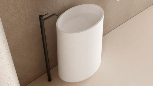 Раковина из искусственного камня Zenon Elipse 4000.000.000.000.39675 54х36 напольная цвет белый матовый - фото 5