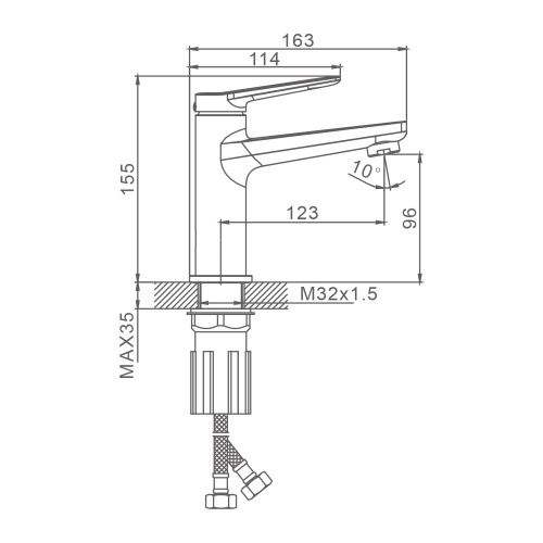 Смеситель Splenka S04 S04.10.06 на раковину черный - фото 3