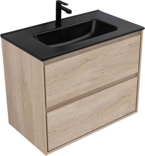 Тумба под раковину Aquanet Милан 00336384 80х45х64 подвесная цвет светлое дерево - фото 5