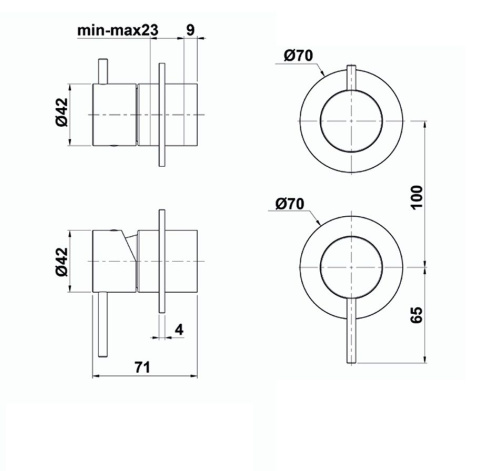Душевая система Oioli Micro MIBD011RO/C97 встраиваемая цвет сталь оружейная - фото 2