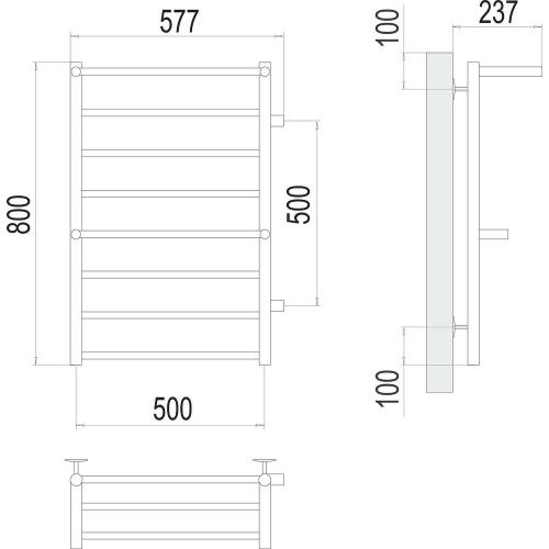 Полотенцесушитель Terminus 4670078529961 58х80 водяной хром - фото 3