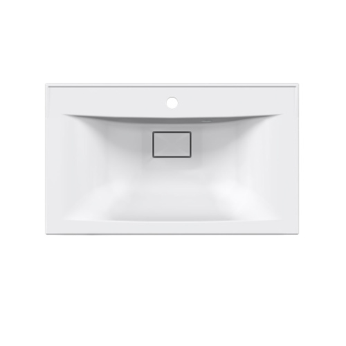 Раковина из искусственного камня Vincea VCB-3M750W 75х45 встраиваемая цвет белый 1 отверстие под смеситель - фото 5