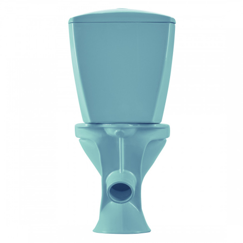 Унитаз-компакт напольный с бачком Santeri Версия 1P4015S0600BF голубой с сиденьем каскадный смыв - фото 2