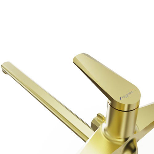 Смеситель для ванны Tokito KIN TOK-KIN-1015 настенный брашированное золото - фото 4