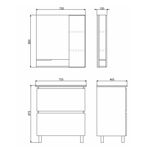 Тумба с раковиной Comforty Верона 00004137102CF 76х47х88 напольная цвет дуб белый - фото 2