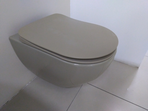 Чаша унитаза подвесная Creavit Free FE320-11CP00E-0000 цвет бежевый глянцевый без сиденья смыв торнадо - фото 3