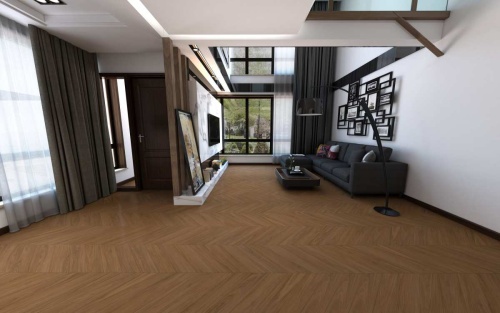 Кварцвиниловая плитка Damy Floor CHEVRON LVT DF08-Ch-LVT Блуа толщина 0.25 см 43 класс 600х127 - фото 2