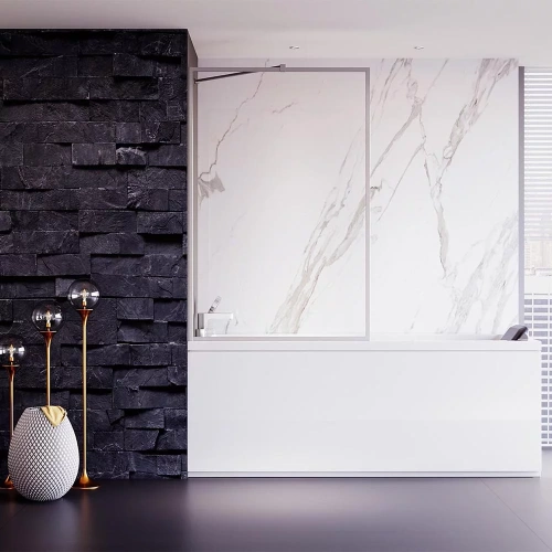 Душевая шторка на ванну Veconi Palau PL85-90-01-C7 90х150 стекло прозрачное профиль хром ориентация универсальная - фото 2