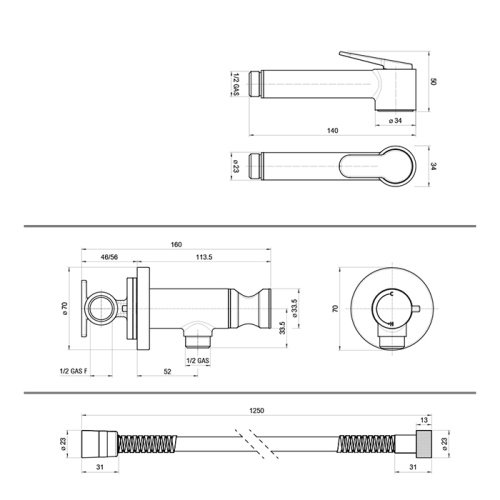 Гигиенический душ Bossini X-Steel 316 E37005B.094 никель - фото 2