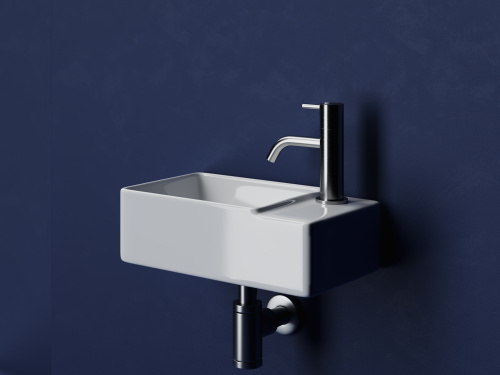 Раковина из сантехнического фарфора Ceramica Nova ELEMENT CN5045 40х22 подвесная цвет белый 1 отверстие под смеситель - фото 5