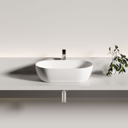 Раковина из сантехнического фарфора Ceramica Nova TWIST CN12001MW 50х30 накладная цвет белый - фото 4