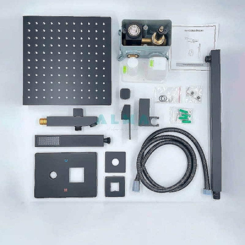 Душевая система ALMAes Teivaz TVZ-1805 встраиваемая цвет черный - фото 2