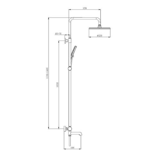Душевая стойка Raglo R20.26.06 настенная цвет черный - фото 2