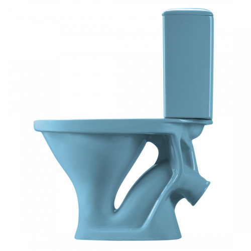 Унитаз-компакт напольный с бачком Santeri Вест 1P2018S0600BF голубой с сиденьем каскадный смыв - фото 4