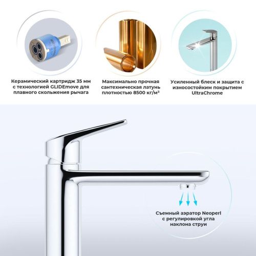 Смеситель Wellsee ICON! for life 182301000 на раковину хром - фото 2