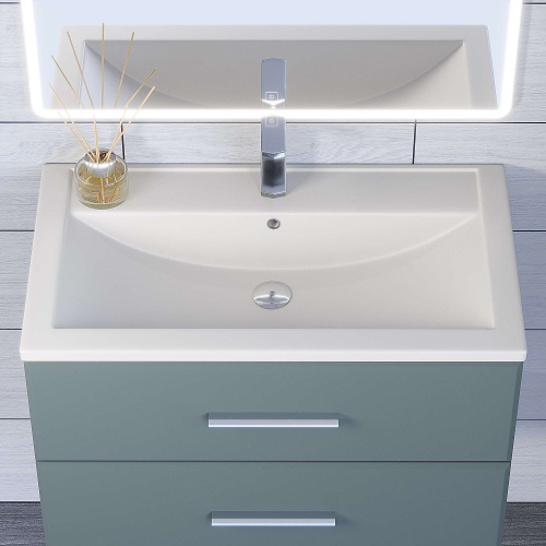 Раковина кварцевая Uperwood Foster Quartz 291030036 80х46 полувстраиваемая цвет белый - фото 3