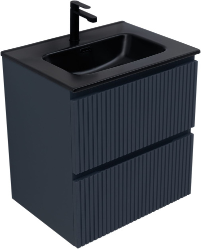 Тумба под раковину Aquanet Джейн (Flat) 00335427 60х46х64 подвесная цвет синий - фото 3