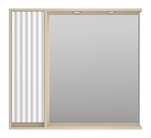 Зеркало-шкаф Brevita Balaton BAL-04090-03-01Л 88х14х80 подвесной цвет белый/бежевый - фото 2