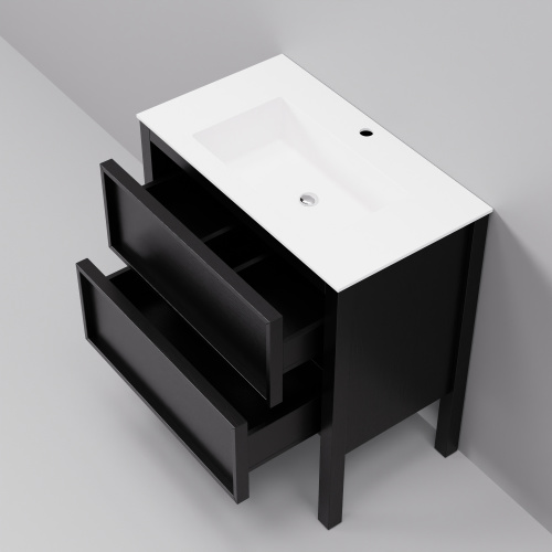 Тумба с раковиной Art Decco Elisa (Элиса) AES08F78S100 80x45x85 напольная цвет черный дуб - фото 4