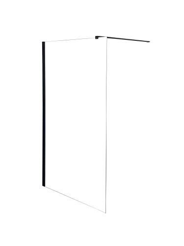 Душевая перегородка Parly T100B 100х190 стекло прозрачное профиль черный