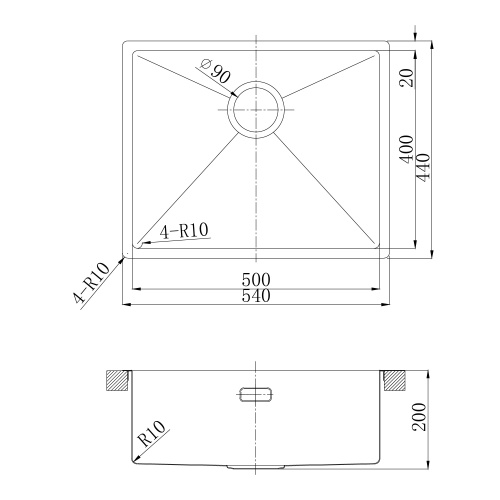 Кухонная мойка LeMark Olanga 540 9937125 54х44 цвет сталь - фото 4