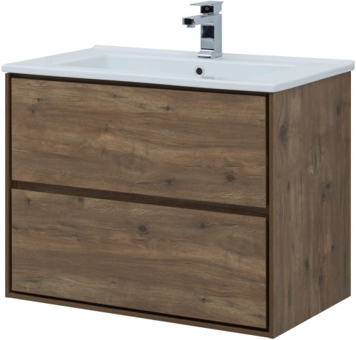 Тумба под раковину Aquanet Милан 00339968 84х46х66 подвесная цвет темное дерево - фото 4