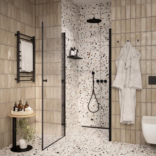 Душевая дверь Parly DE90B 90х185 стекло прозрачное профиль черный - фото 4