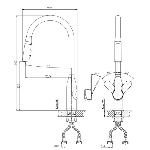 Смеситель для кухни Rush Tenerife TE2835-24 на мойку хром - фото 2