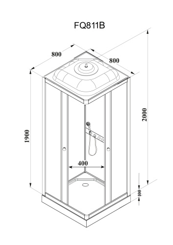 Душевая кабина Parly Frost FQ811B 80х80 квадратная с крышей ориентация универсальная - фото 4